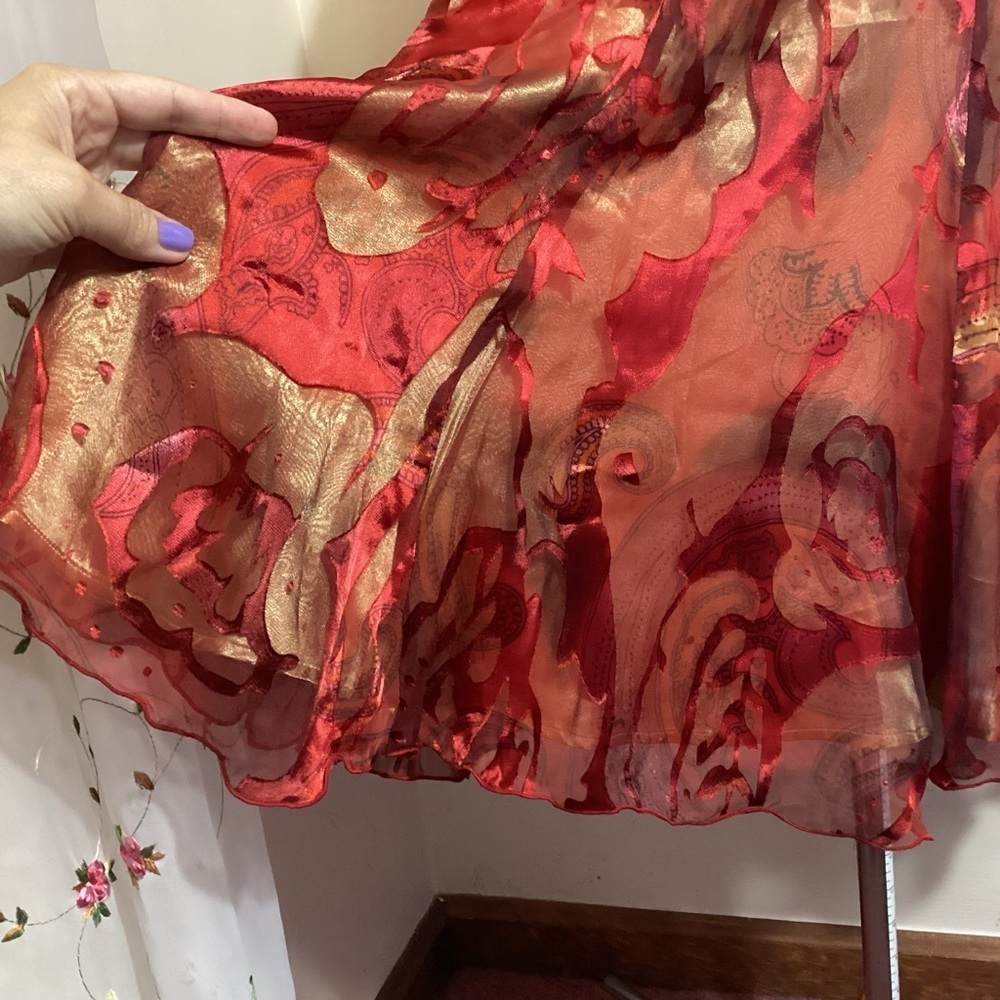 Coldwater Creek Burnout Silk Blend Skirt XS Fairy Grunge - Picture 9 of 16